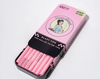 Blazy Susan Filter Tips Tin  | 100ct | Pink or Purple