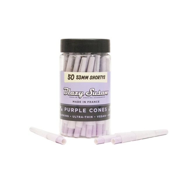 Shorty 53mm Purple Pre-Rolled Cones – 50 Count