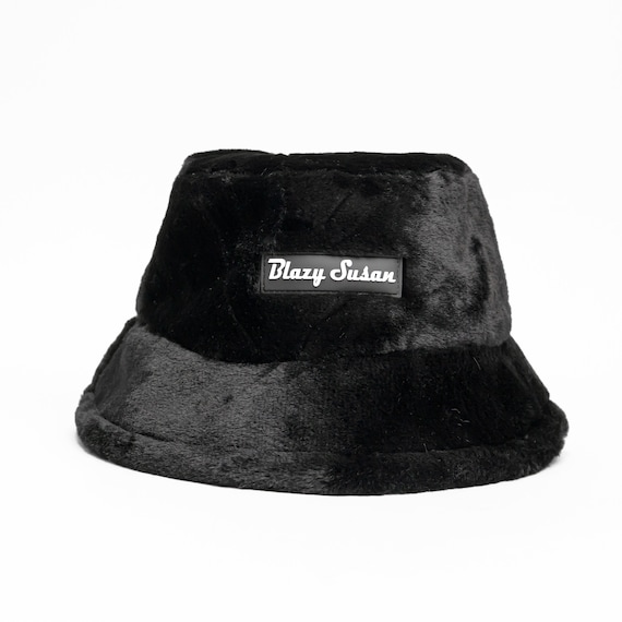 Blazy Susan Faux Fur Fuzzy Bucket Hat | Pink, White, or Black - Etsy