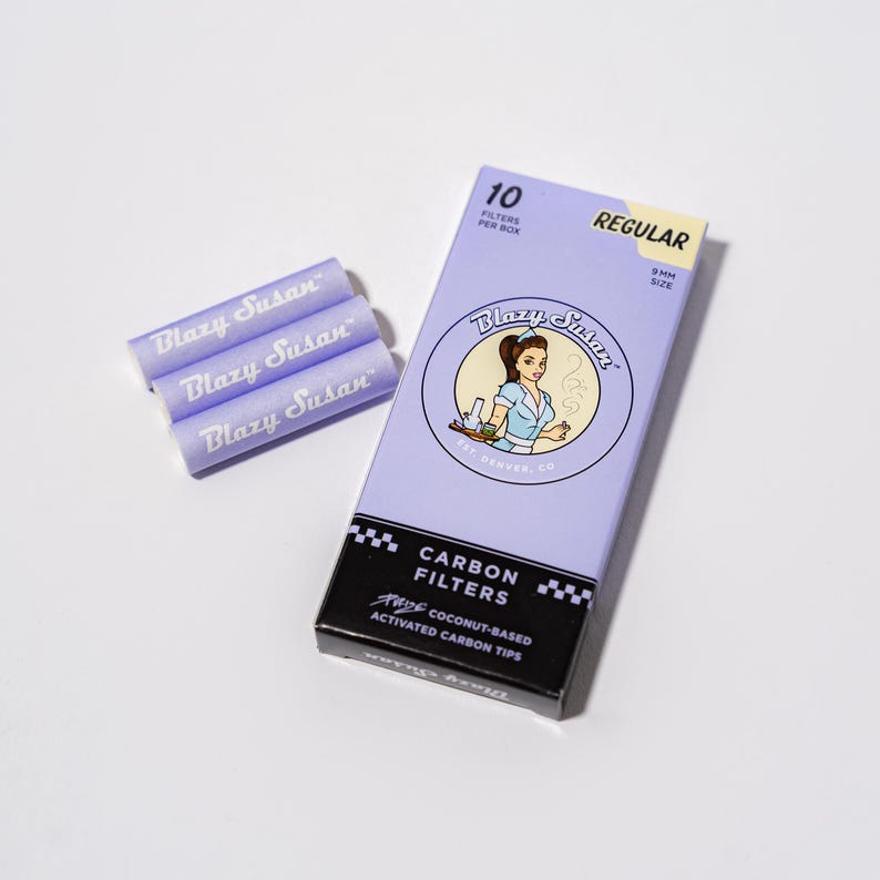 Blazy Susan x Purize Activated Carbon Filter Tips | 10 Ct Box | Regular or Xtra Slim image 11