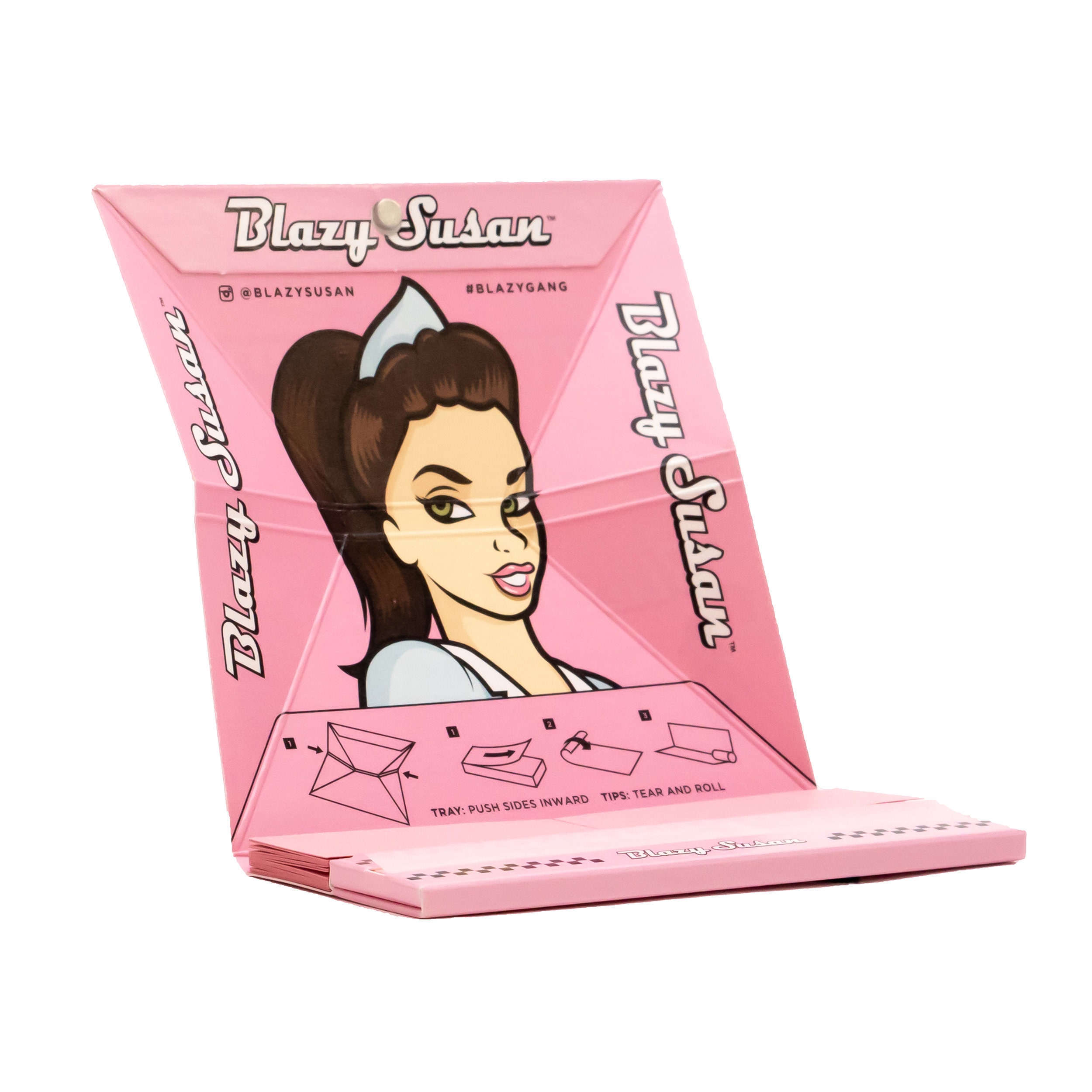  Blazy Puff Pack, Paquete de papel de liar y conos rosados, Vegano y de combustión suave