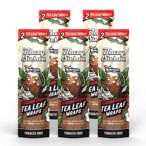 Russian Cream Tea Leaf Wraps 5 Pack Bundle, 10 Wraps | Tobacco Free Herbal Wraps | Vegan, Blazy Susan