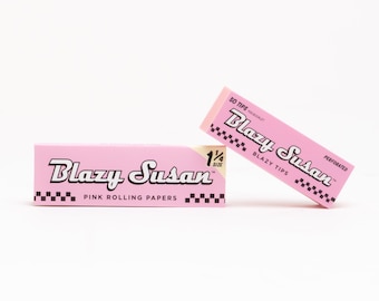 Blazy Susan Bundle | 1-1/4 Papers (84mm) + Perforated Tips | Pink, Purple, or Unbleached | Vegan & Non-GMO
