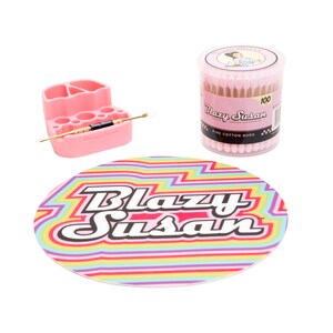 Blazy Susan Essentials Bundle | Silicone Center Pad and Organizer, Carving Tool, and Cotton Buds