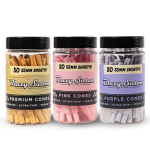 Conos preenrollados Blazy Susan Shorty de 53 mm / Frasco de 50 unidades / Rosa, morado o sin blanquear imagen 1
