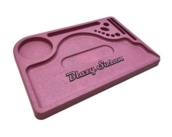 Blazy Susan Pink Hemp Plastic Rolling Tray + Made with Real Hemp!