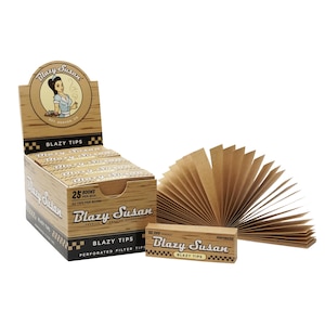 Blazy Susan Filter Tips, Pink or Purple | Full Box - 25 books per box | Perforated Paper Tips | Blazy Tips