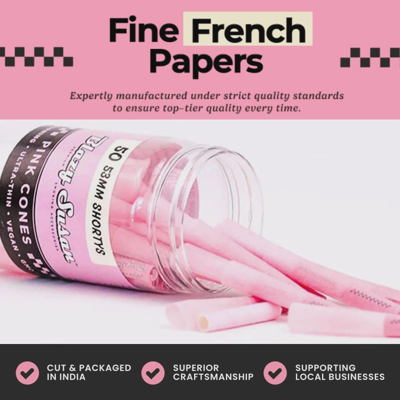 Conos preenrollados Blazy Susan Shorty de 53 mm / Frasco de 50 unidades / Rosa, morado o sin blanquear imagen 4