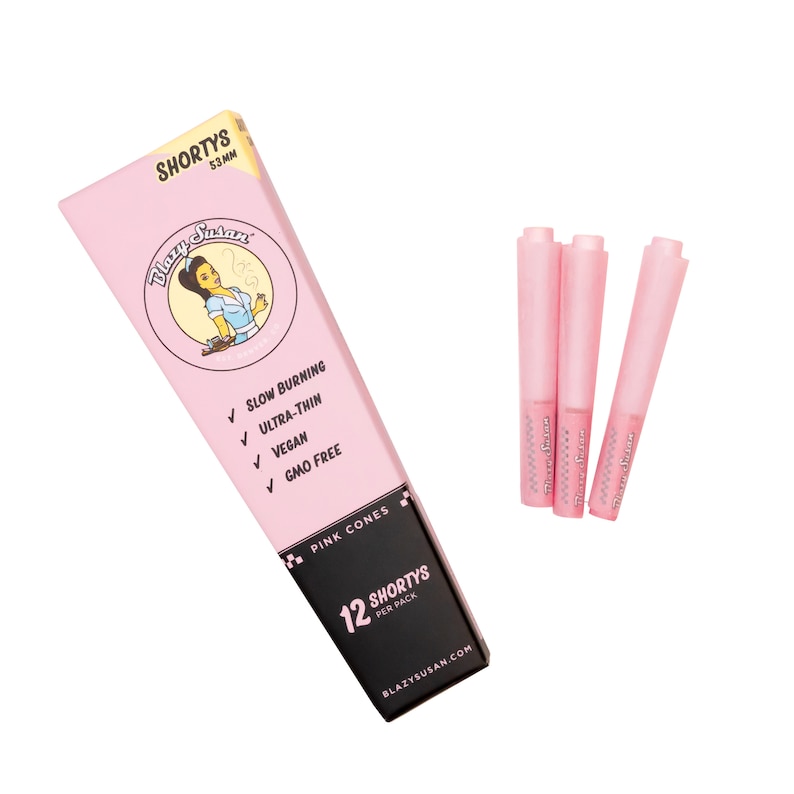 Shorty 53mm Pink Pre-Rolled Cones – 12 Count 