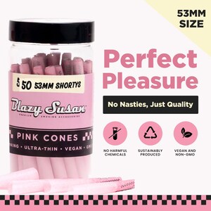 Conos preenrollados Blazy Susan Shorty de 53 mm / Frasco de 50 unidades / Rosa, morado o sin blanquear imagen 6