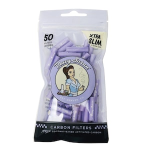 Activated Carbon Filter Tips | Xtra Slim | 50ct Bag | Blazy Susan x Purize, Purple or Pink