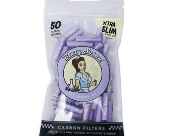 Punte con filtro a carbone attivo / Xtra Slim / Sacchetto da 50 carati / Blazy Susan x Purize, viola o rosa