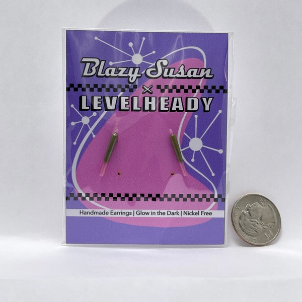 Blazy Susan x Level Heady - Miniature Joint Earrings, Collectable, Pink or Purple