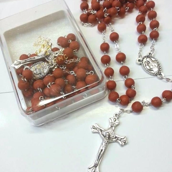 6MM Real Rose / Jasmine Petals Prayer Beads Scented Catholic Rosary-Blessed by Pope Francis on request-Rosario Papa Perfumado Rosa o Jazmín