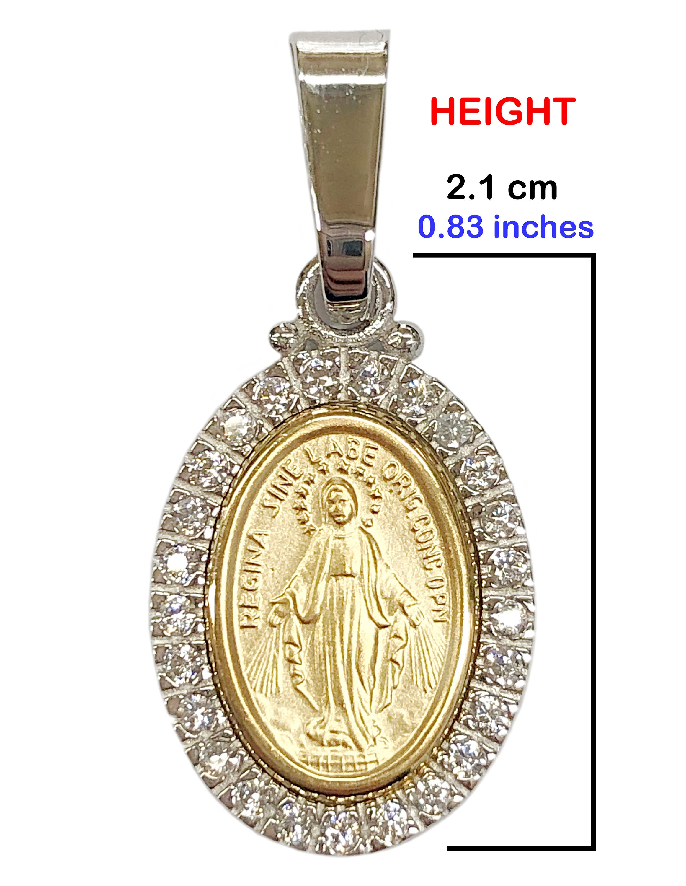 18k gold sale miraculous medal pendant