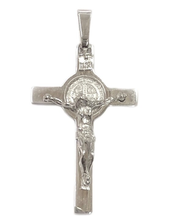 St benedict medal white gold clearance