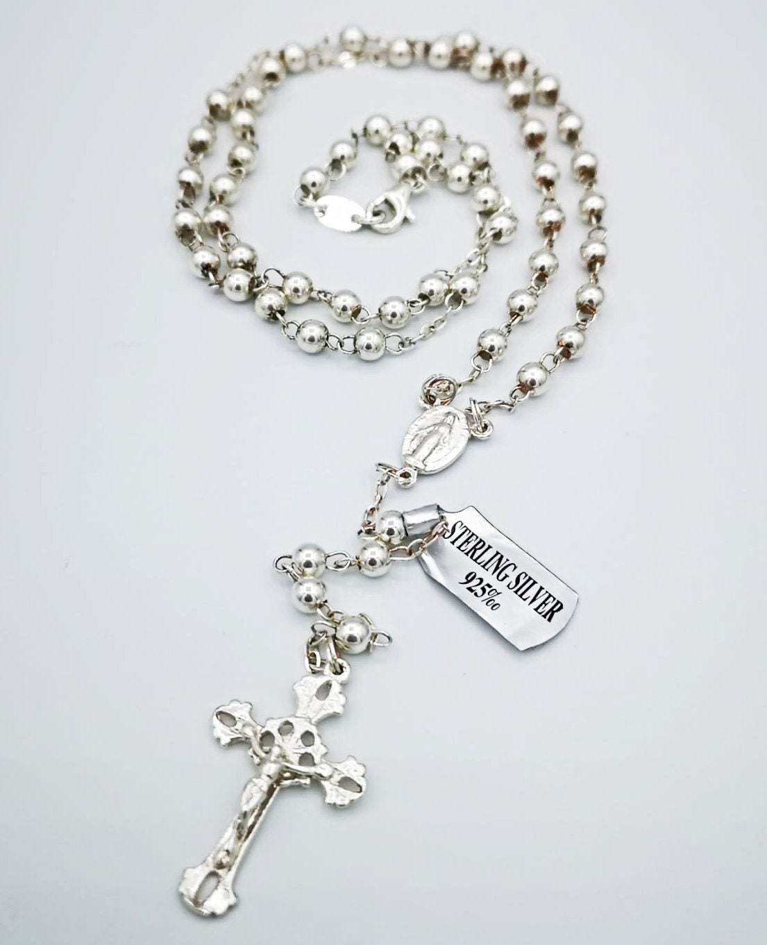 Sterling Silver Miraculous Medal Pendant On 18 Inch Chain | The