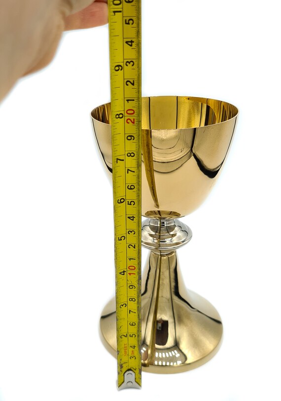 Chalice Paten & Ciborium Large Catholic Brass Gold Plated Holy Church Gift UM33