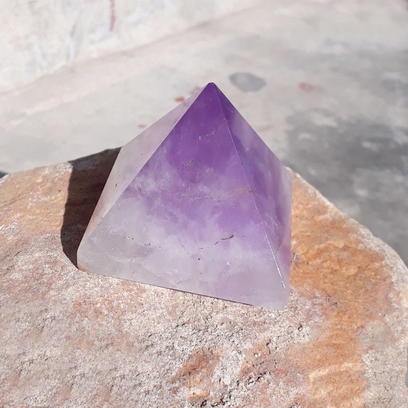 Amethyst Energy Pyramid Amethyst crystal pyramid Natural Etsy