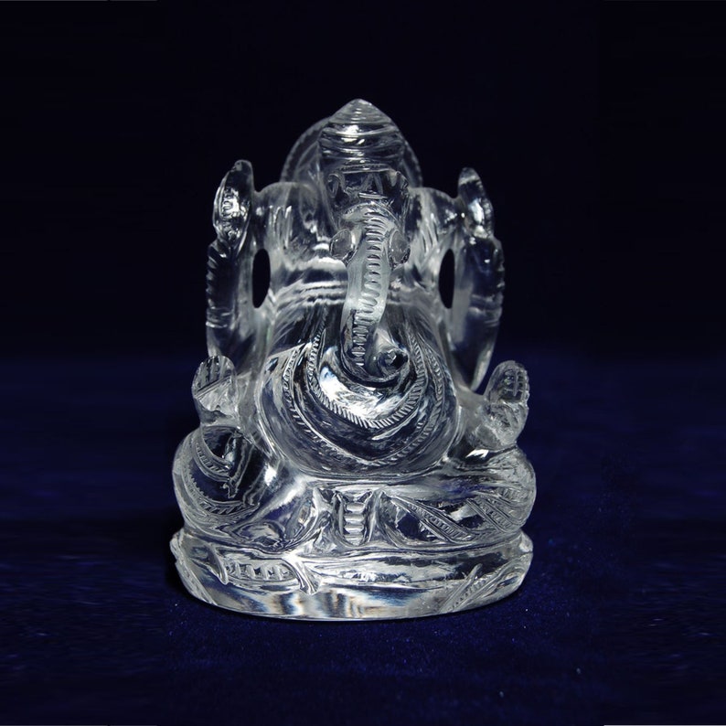 Crystal Ganesh Sphatik Clear Crystal Ganesha Statue Hand Etsy