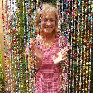 Luxurious Retro Bohemian Boho Beaded Sun Catcher Door Curtain