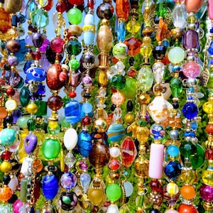 Luxurious, Exotic Premium Bead Bohemian Boho Hippie Beaded Sun Catcher Door Curtain Doorway Beads Room Divider Glass Gemstone Shell Crystal