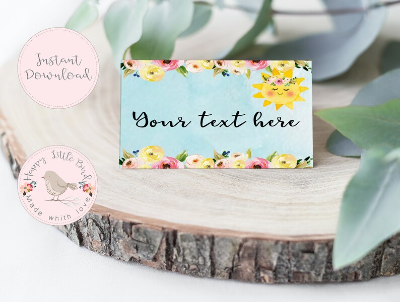 Editable Sunshine Food Labels Food Tents Food Tent Cards Etsy