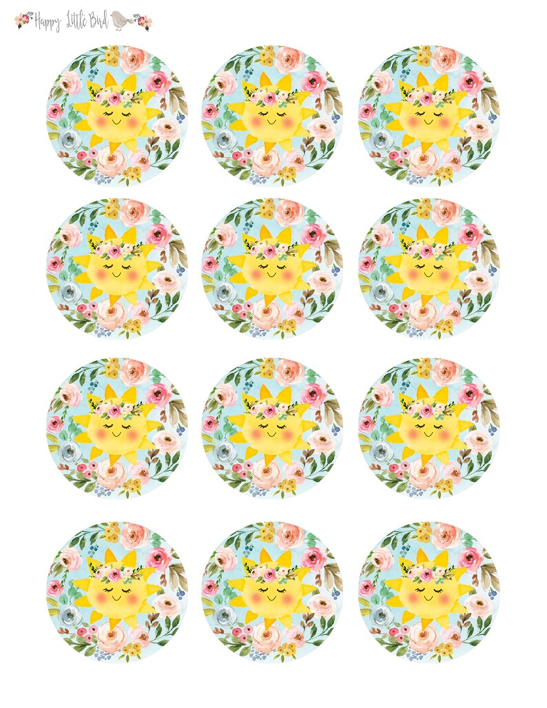 Sunshine Cupcake Toppers Cake Decorations Cupcake Topper Etsy