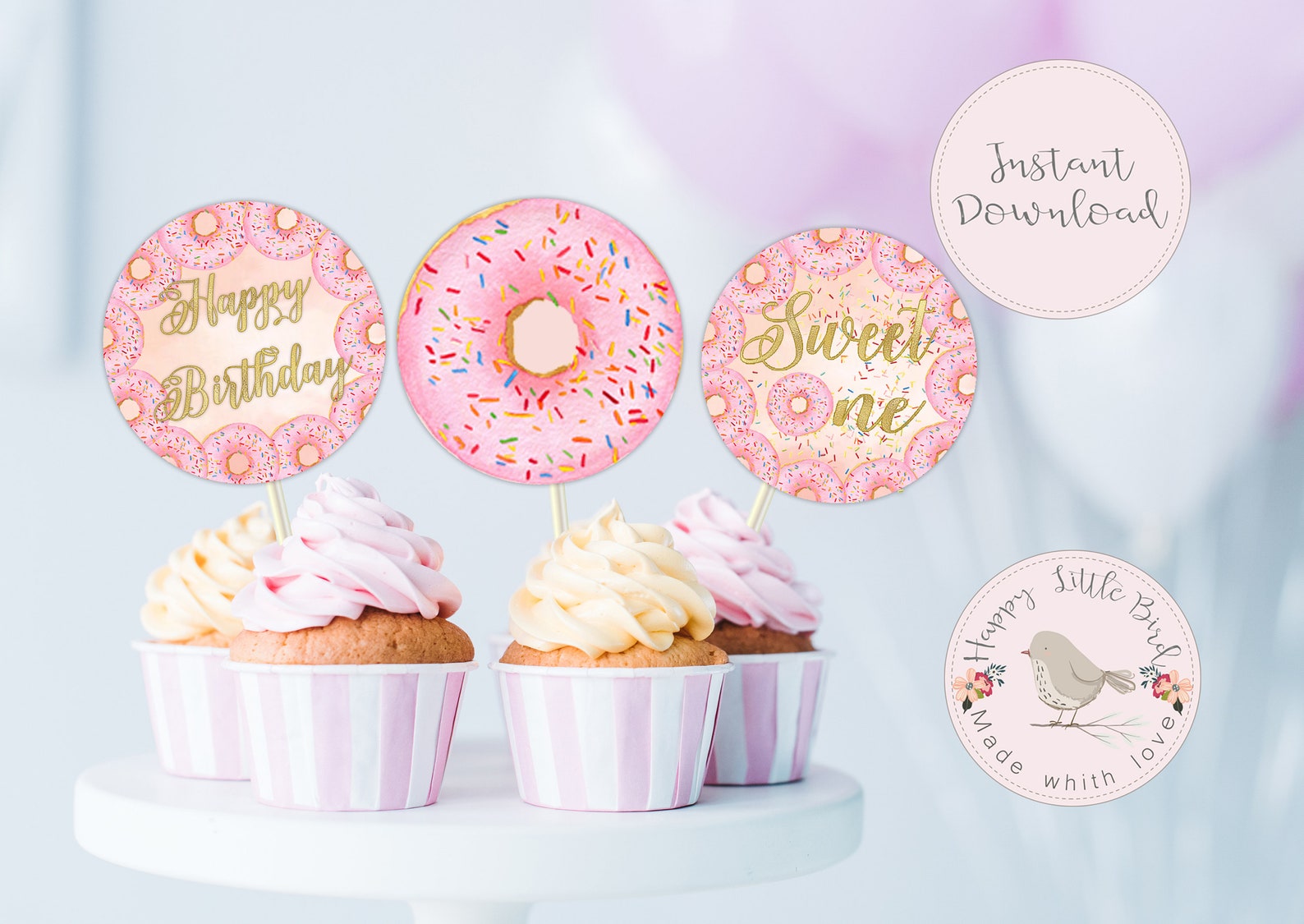 Sweet One Cupcake Toppers, Cake Decorations, Cupcake Topper, Baby Cupcake Toppers, Party