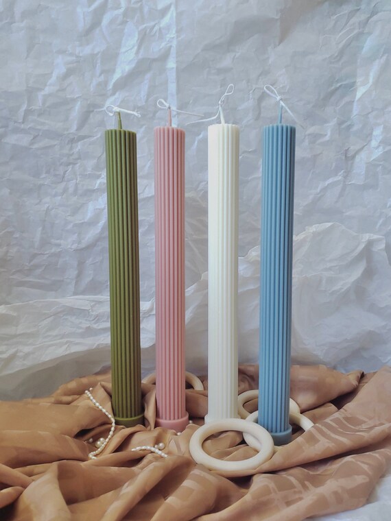 Roman Taper Candle Blush Taper Candle Wedding Decor home Etsy