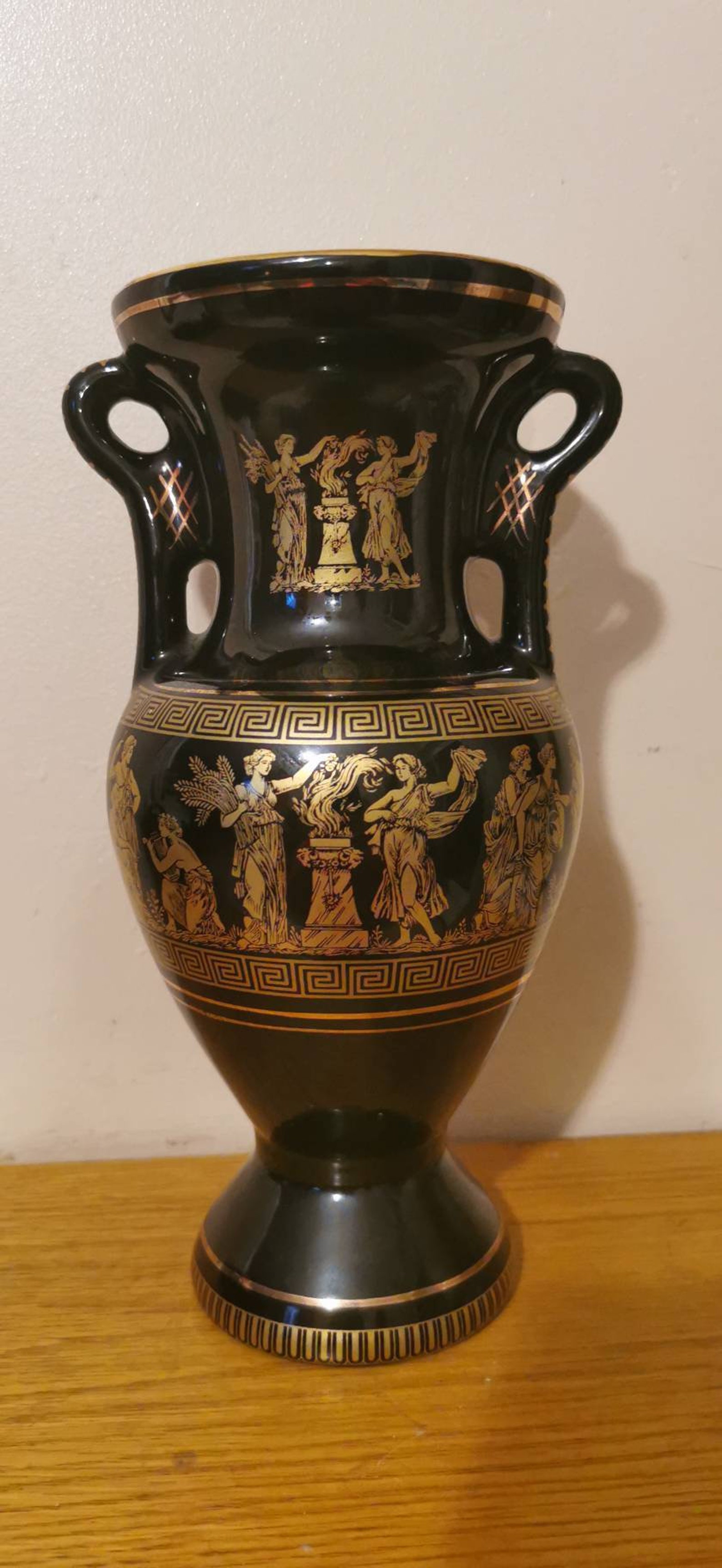 Handmade Greece 24k gold large vase/urn collectable Etsy