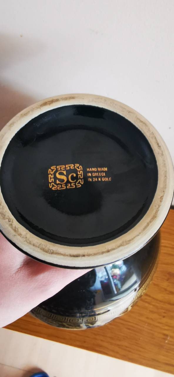 Handmade Greece 24k goldhand painted vintage 1970's Etsy