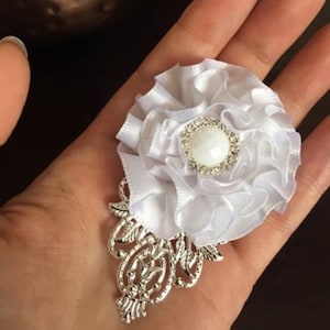 Handmade brooch,jewellery,handbag charm,made to order, gift, white, black, burgundy,