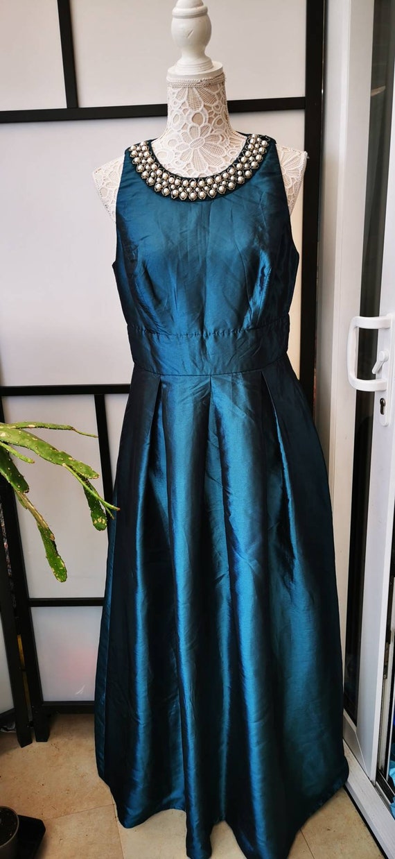 Sangria Women's Pearl Necklace Detail Ball Gown, Turquoise /teal Colour, Ball Gown, Bridesmaid Dress, Prom Dress - Etsy Sangria Women's Pearl Necklace Detail Ball Gown, Turquoise /teal Colour, Ball Gown, Bridesmaid Dress, Prom Dress - Etsy