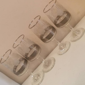 Vintage sherry/liquor glasses, 1970s collectables set of 4
