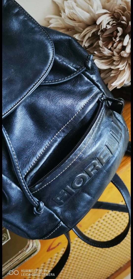 Vintage FIORELLI genuine leather backpack 1990's retro Etsy