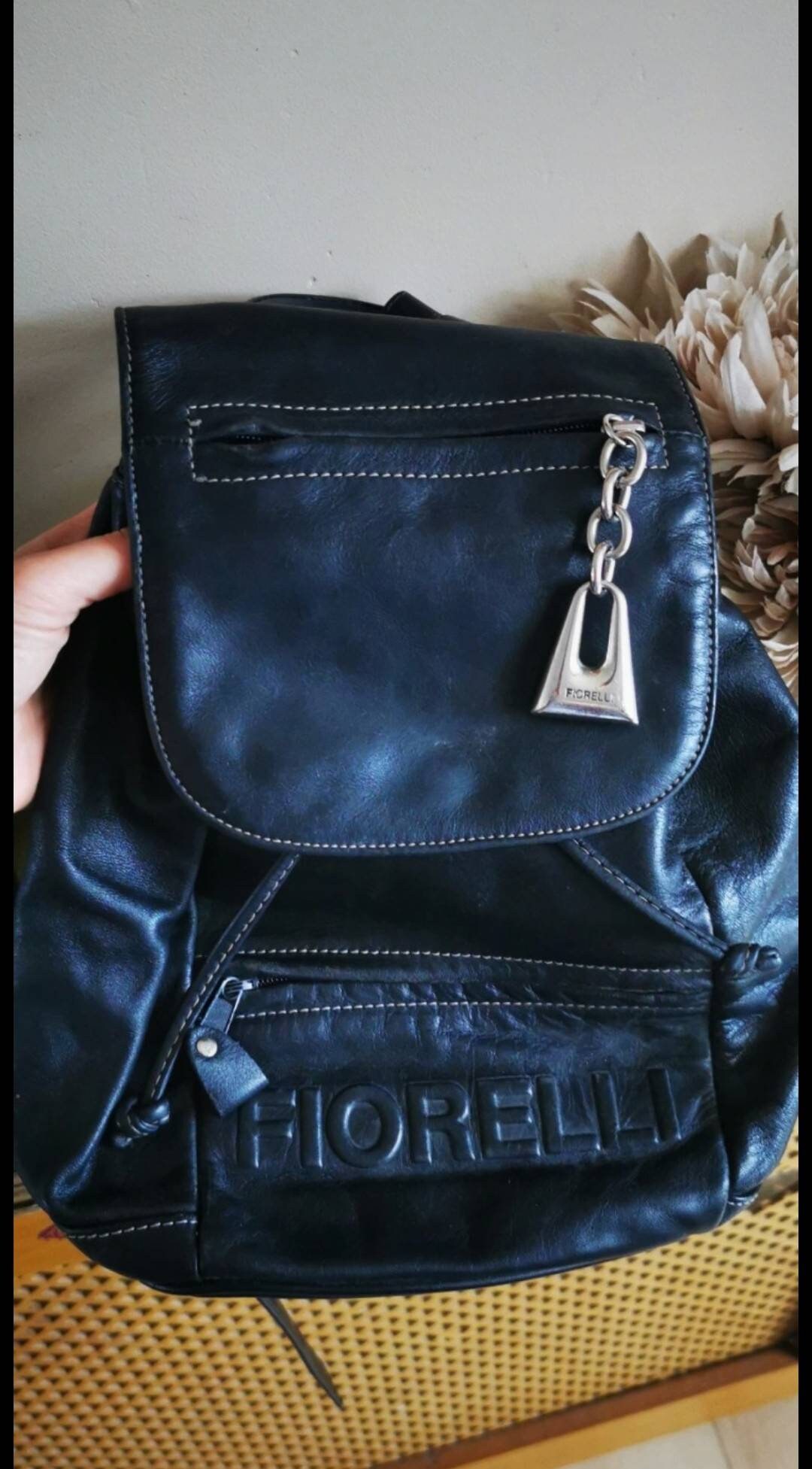 Vintage FIORELLI genuine leather backpack 1990's retro Etsy
