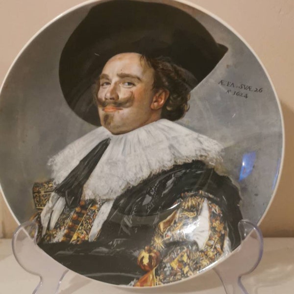 Vintage Wallace collection plate "The Laughing Cavalier",fine bone China crown, Staffordshire, Frans Hals 1580-1666,collectable plate