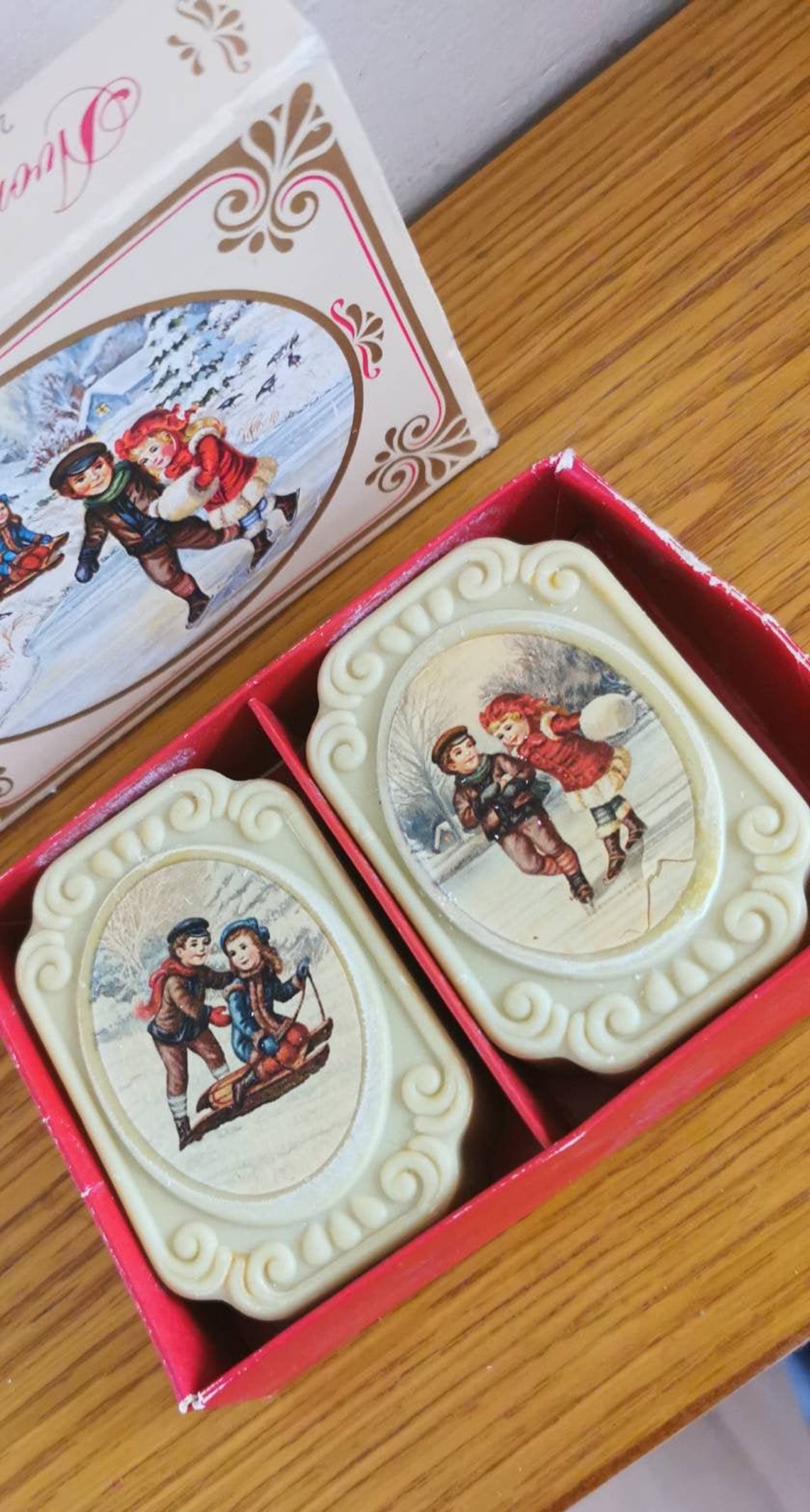 Vintage Avon Winter Scene Soaps Set perfumed soaps Etsy