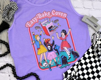 Easy Bake Coven Tank Top - Comfort Colors Witchy Clothes, Gothic Halloween Gift