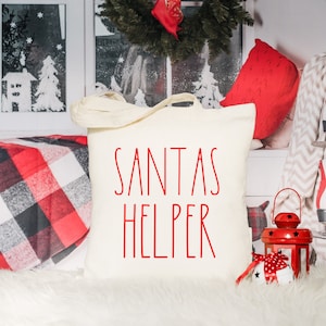 Custom Christmas Santa Sack, RAE DUNN Inspired Christmas Bag, Christmas Gift Bag, Santa Sack, Custom Stocking, Custom Tote Bag