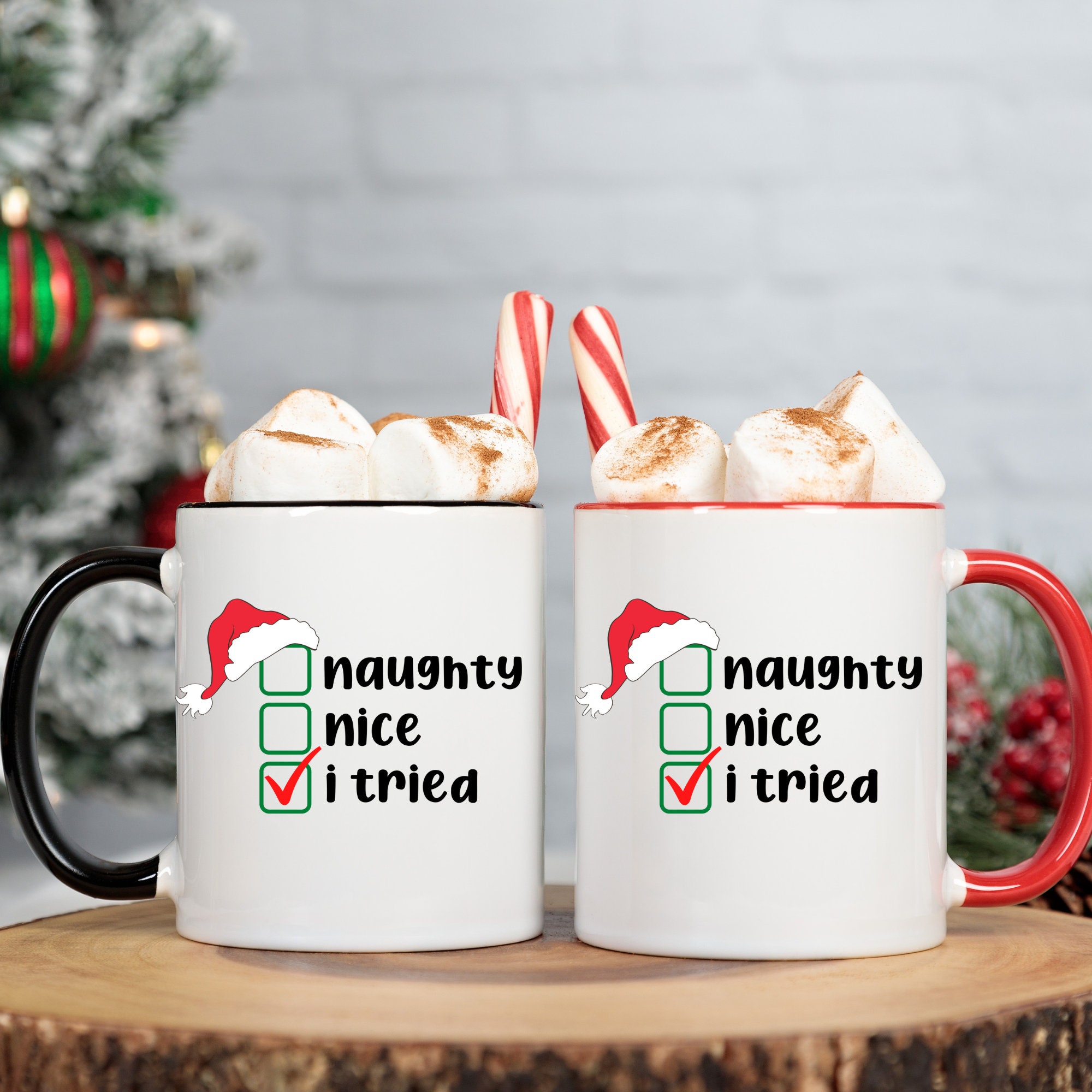 Mug, Too Cute for The Naughty List, Christmas Mugs, Funny Gift Cup Mug –  23sweets
