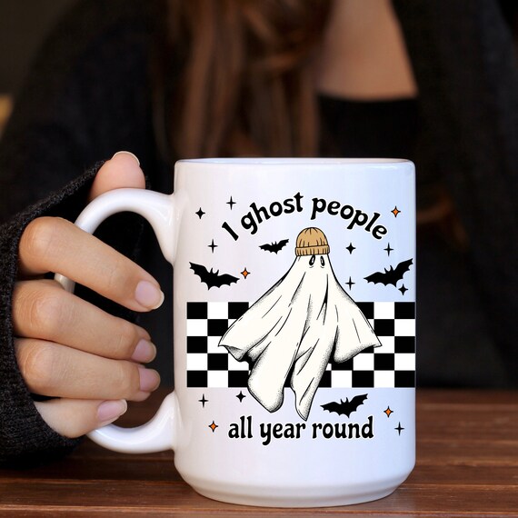 Halloween Mugs, Cute Ghost Mug, Halloween Ghost Mug, Retro Halloween Ghost, Vintage Ghost, Retro Halloween Mug