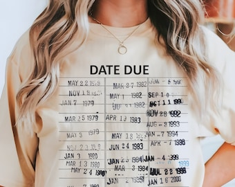 Bookish Library Stamp Shirt: Comfort Colors Vintage Tee