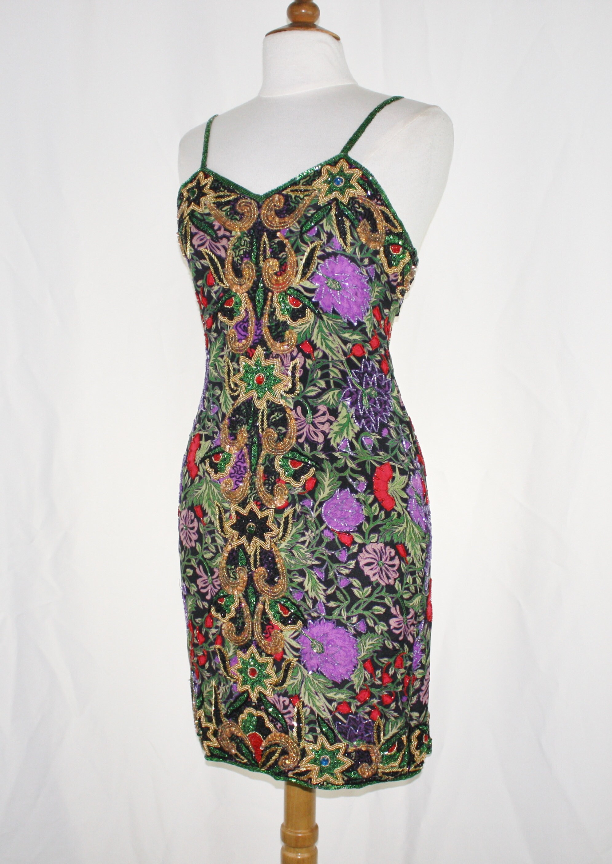 JTRIMMING Vintage Beaded Dress 37 Inch Length Hand Work Etsy