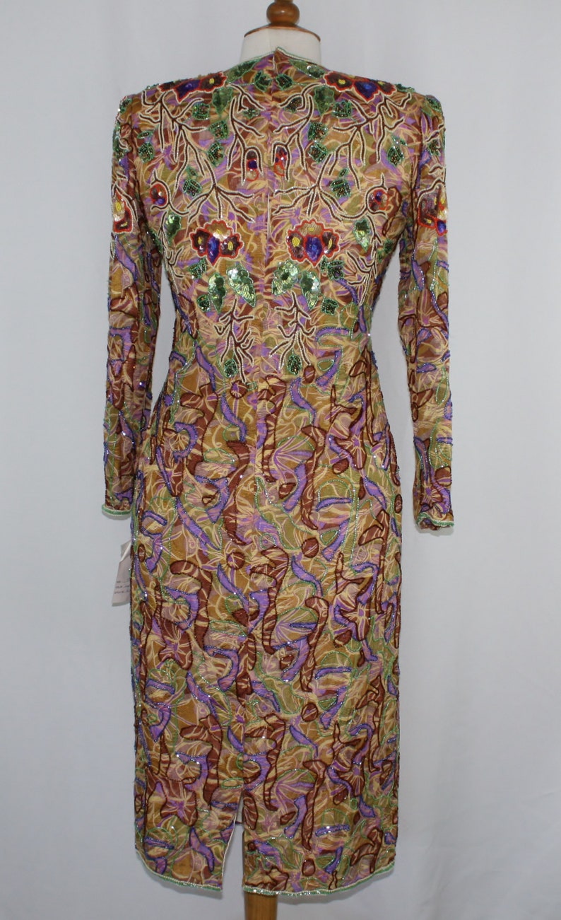JTRIMMING Vintage Dress Hand Work Bead & Sequins Hand Print on - Etsy