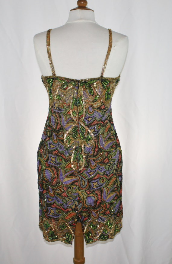 JTRIMMING Vintage Bead and Sequins Dress Length 3… - image 2