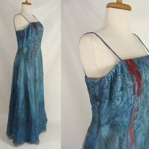 ooak Zombie Princess Dress Bloody Vampire 90s Prom Queen Beauty Pageant Bridesmaid Wedding Blood Trickle Dress Halloween Costume 12 M L