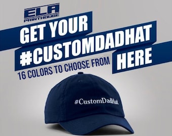 Personalized Custom Embroidered Dad Hat | Design your own unstructured baseball hat with custom text