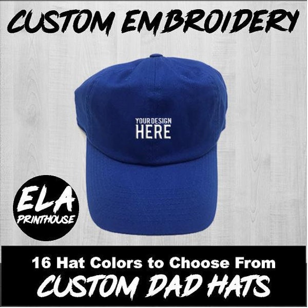 Custom Hat Embroidery - Royal Dad Hat - Custom Stitching - Custom Dad Hat - Personalized Hat